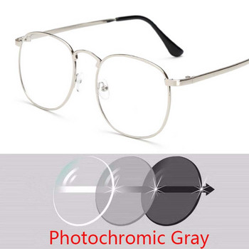 Метална рамка, кръгла хиперметропия, диоптър SPH 0 +0,5 +1 +1,5 +2 +2,5 +3 +3,5 +4 +4,5 +5 +6 Фотохромни завършени очила за четене
