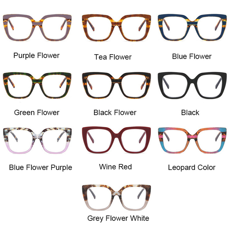 Rainbow Ogroman četvrtasti okvir za naočale za čitanje Ženska modna luksuzna marka Dioptrijske naočale s velikim okvirom Ženske dalekovidne +3 +4