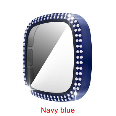 Full Around Bling Rhinestone Watch Shell PC tok borító képernyővédő lökhárító Fitbit VERSA 3/Sense Band tartozékokhoz