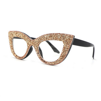 Μόδα γυαλιά ανάγνωσης Rhinestone Spec Anti Blue Ray For Women Πολυτελή γυαλιά γάτας γυαλιά σκελετό γυαλιά υπερμετρωπίας