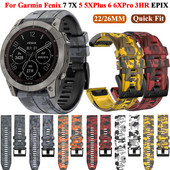 22 26 mm greito pritaikymo kamufliažinio silikoninio laikrodžio dirželis, skirtas Garmin Fenix 7 7X 5 5XPlus 6X 6Pro Epix 935 Enduro2 išmaniojo laikrodžio apyrankė
