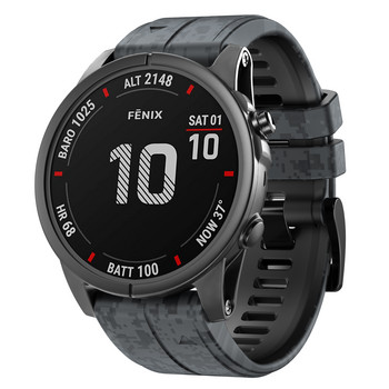 22 Βραχιόλι 26mm Quickfit Camouflage από σιλικόνη για Garmin Fenix 7 7X 5 5XPlus 6X 6Pro Epix 935 Enduro2 Smartwatch Bracelet