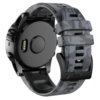 22 Βραχιόλι 26mm Quickfit Camouflage από σιλικόνη για Garmin Fenix 7 7X 5 5XPlus 6X 6Pro Epix 935 Enduro2 Smartwatch Bracelet