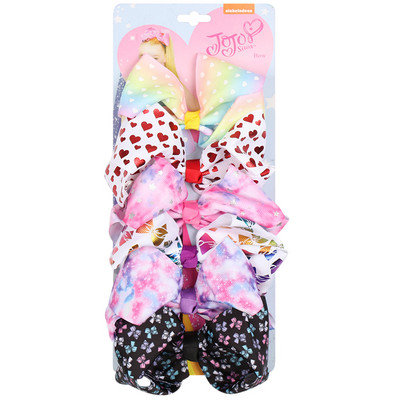 ncmama 6Pcs/set 5" JOJO mašne Mašne za kosu za djevojčice Štipaljke za kosu Ukosnice za kosu za djecu Modni dodaci za kosu za zabavu