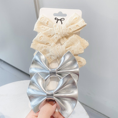 4 bucăți/set agrafe de păr cu papion cu imprimeu dulce pentru fetițe drăguțe, fundite din bumbac, agrafă pentru ac de păr, accesorii pentru păr pentru copii, cadou