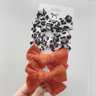 4 bucăți/set agrafe de păr cu papion cu imprimeu dulce pentru fetițe drăguțe, fundite din bumbac, agrafă pentru ac de păr, accesorii pentru păr pentru copii, cadou