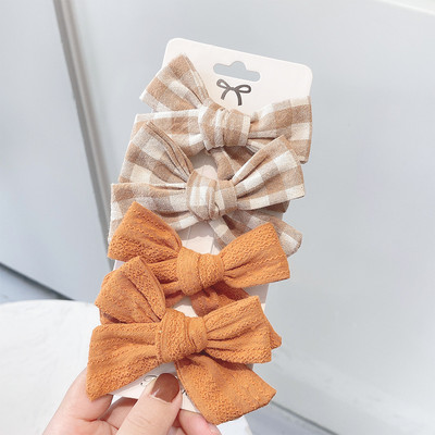 4 bucăți/set agrafe de păr cu papion cu imprimeu dulce pentru fetițe drăguțe, fundite din bumbac, agrafă pentru ac de păr, accesorii pentru păr pentru copii, cadou