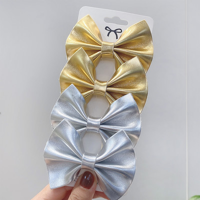 4 bucăți/set agrafe de păr cu papion cu imprimeu dulce pentru fetițe drăguțe, fundite din bumbac, agrafă pentru ac de păr, accesorii pentru păr pentru copii, cadou