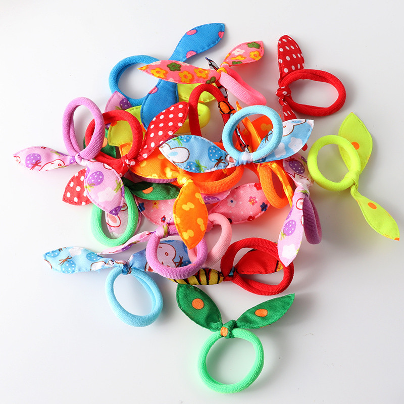 20tk väike Küülikukõrv Juuksepaelad Tüdrukud Armsad Kummipael Elastne riba Beebi peakatted Korea lapsed Juukseaksessuaarid Kaunistused