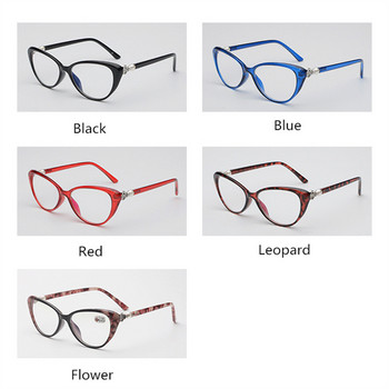 Εκτύπωση γυαλιών ανάγνωσης ματιών γάτας Γυναικεία συνταγογραφούμενα γυαλιά κατά μπλε φωτός Γυναικεία γυαλιά μαργαριταριού Γυαλιά υπερμετρωπίας +1,0 1,5 2,0 2,5