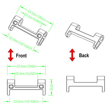 1Pairs For T92 Smart Watch Band Προσαρμογέας ρολόι 22mm Σύνδεση ζώνης ρολογιού Αξεσουάρ σύνδεσης προσαρμογέα έξυπνου περικάρπιου