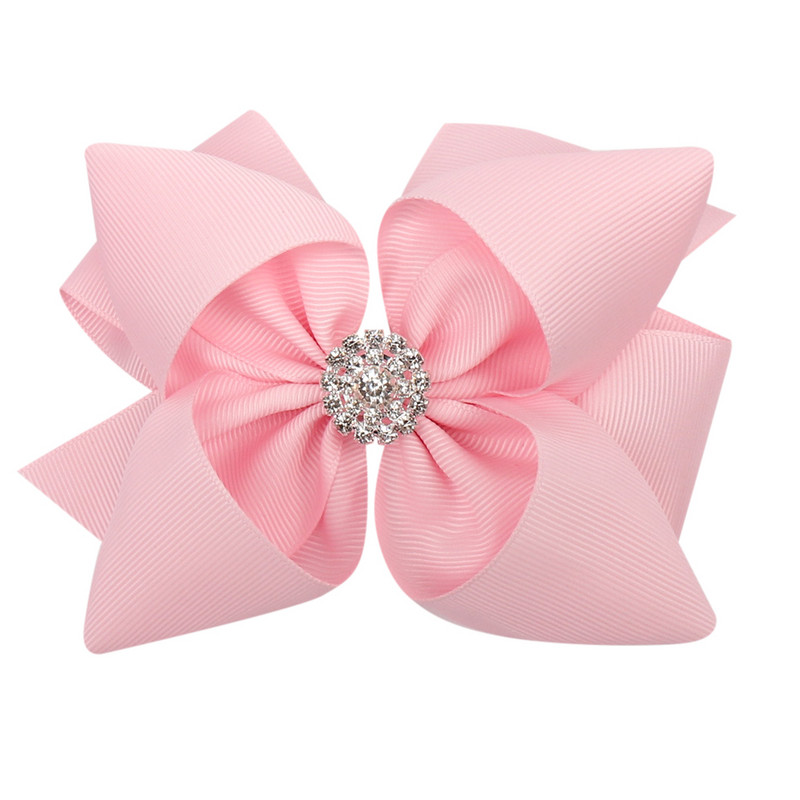 ncmama плътна панделка, подредени с ленти за коса за момичета с ръчно изработени щипки за коса с лък от кристали Аксесоари за коса за момичета в стил принцеса