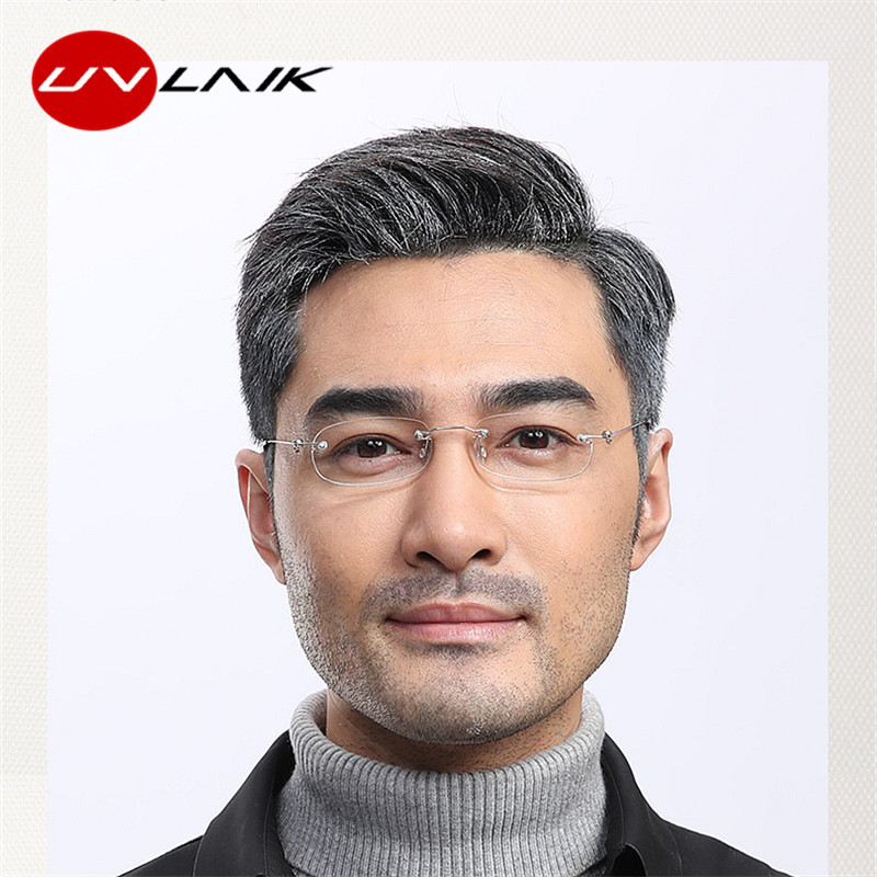 UVLAIK Ochelari de lectură fără ramă Ochelari transparenți pentru bărbați Ochelari pentru prezbiopici fără ramă bărbați femei cu carcasă 1,5 2,0 2,5 3,0