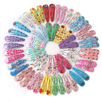 30-50 Vnt Drugelis Spausdinti Metaliniai Lašeliai Plaukų segtukai Merginoms Madinga Plaukų rankena Snap BB Clip Kūdikių Plaukų Priedai Plaukų segtukai