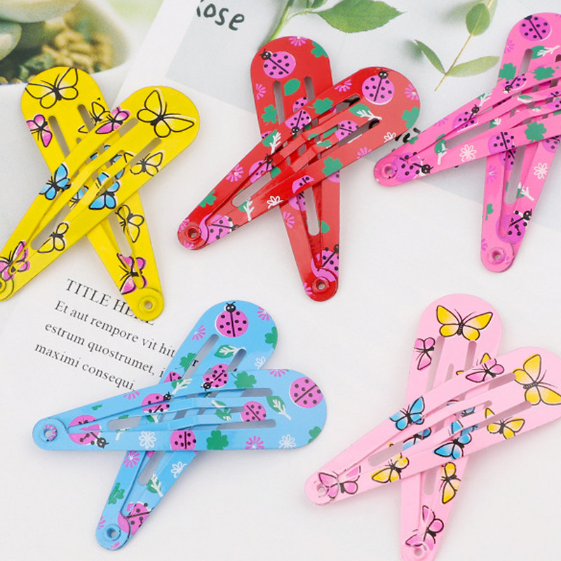 30-50 Vnt Drugelis Spausdinti Metaliniai Lašeliai Plaukų segtukai Merginoms Madinga Plaukų rankena Snap BB Clip Kūdikių Plaukų Priedai Plaukų segtukai