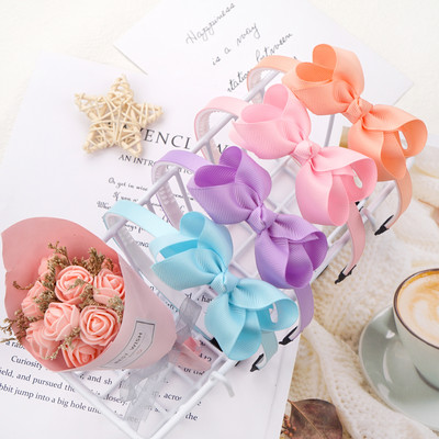 6 bucăți 4" bentițe din plastic pentru fete din țesătură sarg funde de păr Cercete de păr Accesorii de păr pentru fetițe copii