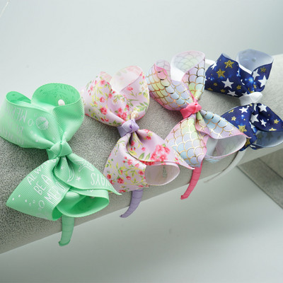 6 bucăți 4" bentițe din plastic pentru fete din țesătură sarg funde de păr Cercete de păr Accesorii de păr pentru fetițe copii