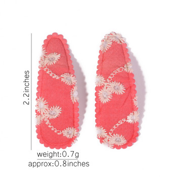 10 τμχ Κεντήματα με εμπριμέ λουλούδια κλιπ μαλλιών για κορίτσια καρφίτσες παιδικές φουρκέτες BB Μπαρέτες χρώματος για γυναίκες Αξεσουάρ styling