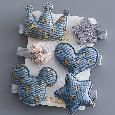 Platnene kopče za kosu za djecu 5/6 kom/komplet baletne zvijezde zeko cvijet Ukosnice za djevojčice Mašne Ukosnice Dodaci za kosu za djevojčice