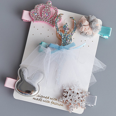 Platnene kopče za kosu za djecu 5/6 kom/komplet baletne zvijezde zeko cvijet Ukosnice za djevojčice Mašne Ukosnice Dodaci za kosu za djevojčice