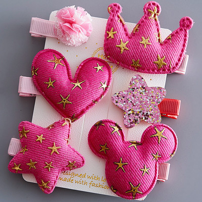 Platnene kopče za kosu za djecu 5/6 kom/komplet baletne zvijezde zeko cvijet Ukosnice za djevojčice Mašne Ukosnice Dodaci za kosu za djevojčice