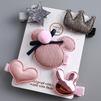 Platnene kopče za kosu za djecu 5/6 kom/komplet baletne zvijezde zeko cvijet Ukosnice za djevojčice Mašne Ukosnice Dodaci za kosu za djevojčice