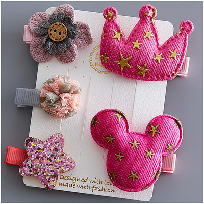 Platnene kopče za kosu za djecu 5/6 kom/komplet baletne zvijezde zeko cvijet Ukosnice za djevojčice Mašne Ukosnice Dodaci za kosu za djevojčice