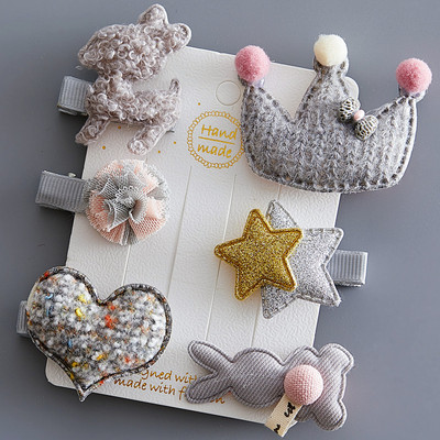 Platnene kopče za kosu za djecu 5/6 kom/komplet baletne zvijezde zeko cvijet Ukosnice za djevojčice Mašne Ukosnice Dodaci za kosu za djevojčice