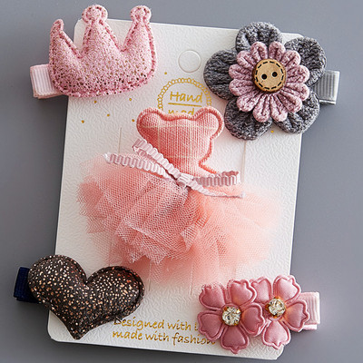 Platnene kopče za kosu za djecu 5/6 kom/komplet baletne zvijezde zeko cvijet Ukosnice za djevojčice Mašne Ukosnice Dodaci za kosu za djevojčice