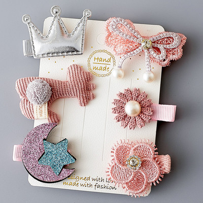 Platnene kopče za kosu za djecu 5/6 kom/komplet baletne zvijezde zeko cvijet Ukosnice za djevojčice Mašne Ukosnice Dodaci za kosu za djevojčice