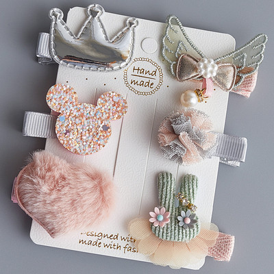 Platnene kopče za kosu za djecu 5/6 kom/komplet baletne zvijezde zeko cvijet Ukosnice za djevojčice Mašne Ukosnice Dodaci za kosu za djevojčice