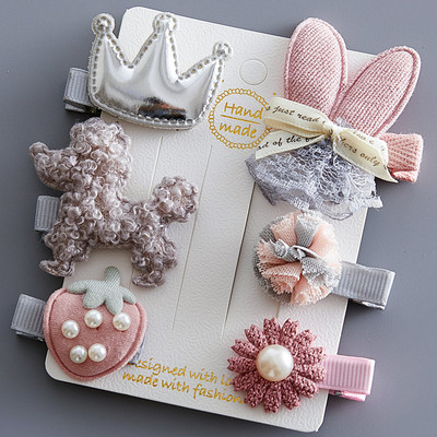 Platnene kopče za kosu za djecu 5/6 kom/komplet baletne zvijezde zeko cvijet Ukosnice za djevojčice Mašne Ukosnice Dodaci za kosu za djevojčice