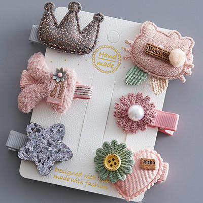 Platnene kopče za kosu za djecu 5/6 kom/komplet baletne zvijezde zeko cvijet Ukosnice za djevojčice Mašne Ukosnice Dodaci za kosu za djevojčice