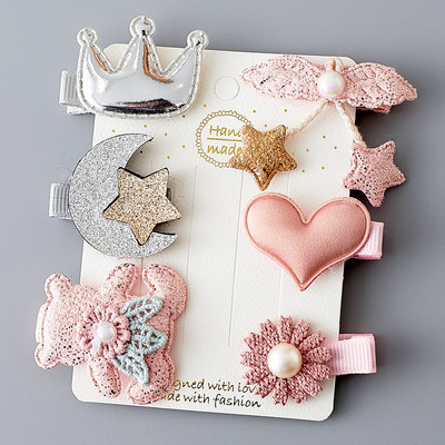 Platnene kopče za kosu za djecu 5/6 kom/komplet baletne zvijezde zeko cvijet Ukosnice za djevojčice Mašne Ukosnice Dodaci za kosu za djevojčice