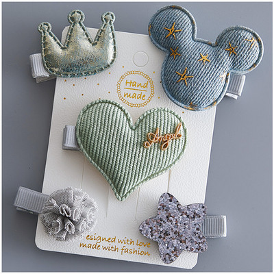 Platnene kopče za kosu za djecu 5/6 kom/komplet baletne zvijezde zeko cvijet Ukosnice za djevojčice Mašne Ukosnice Dodaci za kosu za djevojčice