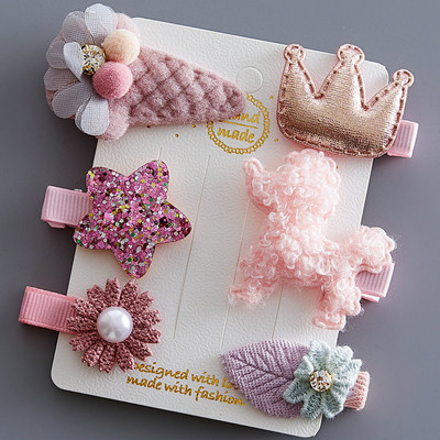 Platnene kopče za kosu za djecu 5/6 kom/komplet baletne zvijezde zeko cvijet Ukosnice za djevojčice Mašne Ukosnice Dodaci za kosu za djevojčice