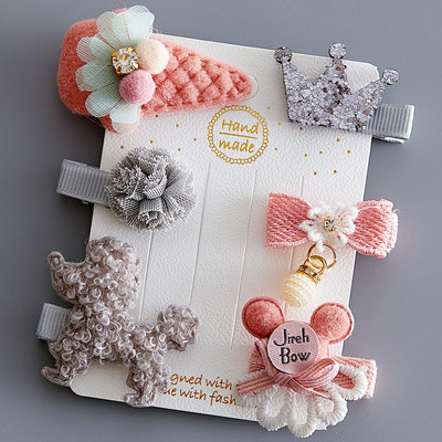 Platnene kopče za kosu za djecu 5/6 kom/komplet baletne zvijezde zeko cvijet Ukosnice za djevojčice Mašne Ukosnice Dodaci za kosu za djevojčice