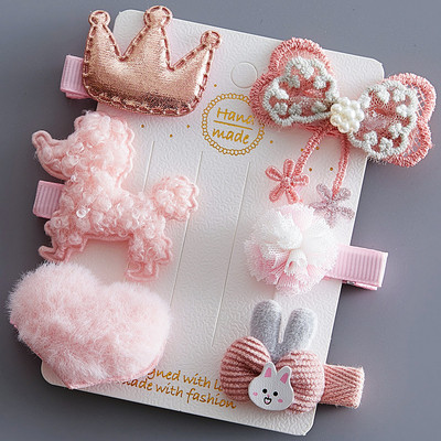 Platnene kopče za kosu za djecu 5/6 kom/komplet baletne zvijezde zeko cvijet Ukosnice za djevojčice Mašne Ukosnice Dodaci za kosu za djevojčice