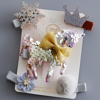 Platnene kopče za kosu za djecu 5/6 kom/komplet baletne zvijezde zeko cvijet Ukosnice za djevojčice Mašne Ukosnice Dodaci za kosu za djevojčice