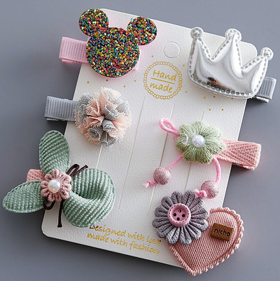 Platnene kopče za kosu za djecu 5/6 kom/komplet baletne zvijezde zeko cvijet Ukosnice za djevojčice Mašne Ukosnice Dodaci za kosu za djevojčice