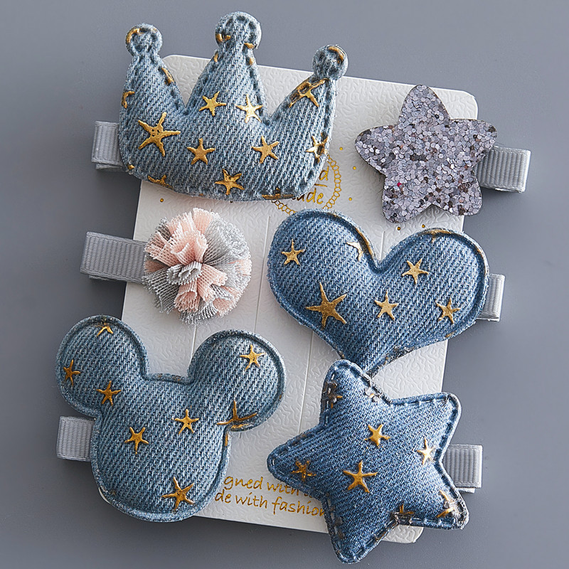Platnene kopče za kosu za djecu 5/6 kom/komplet baletne zvijezde zeko cvijet Ukosnice za djevojčice Mašne Ukosnice Dodaci za kosu za djevojčice