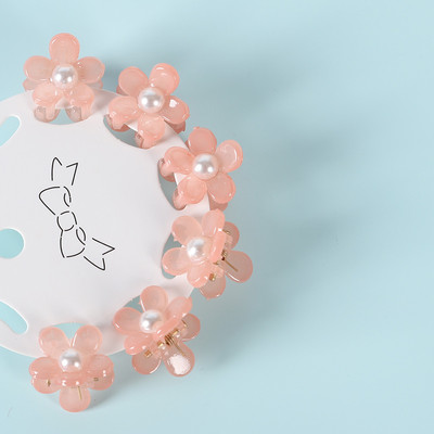 6 tk. Läbipaistev Lill Väikesed Juukseküüned Klambrid Naistele Tüdrukutele Rhinestones Pärl Minikrabi Juukseklambrid Sweet Childs Juukseaksessuaarid