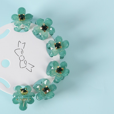 6 tk. Läbipaistev Lill Väikesed Juukseküüned Klambrid Naistele Tüdrukutele Rhinestones Pärl Minikrabi Juukseklambrid Sweet Childs Juukseaksessuaarid