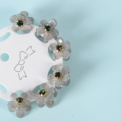 6 tk. Läbipaistev Lill Väikesed Juukseküüned Klambrid Naistele Tüdrukutele Rhinestones Pärl Minikrabi Juukseklambrid Sweet Childs Juukseaksessuaarid