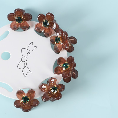 6 tk. Läbipaistev Lill Väikesed Juukseküüned Klambrid Naistele Tüdrukutele Rhinestones Pärl Minikrabi Juukseklambrid Sweet Childs Juukseaksessuaarid