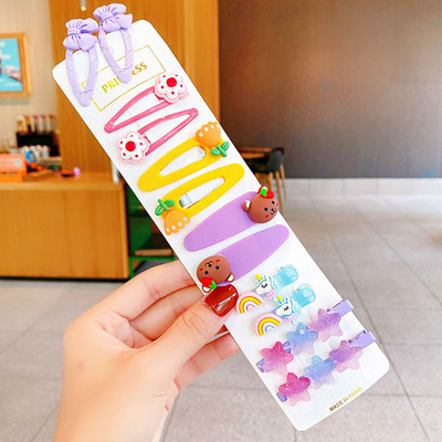 12 bucăți/set fete noi, drăguțe, colorate, flori de desene animate, agrafe de păr pentru copii, agrafe minunate pentru păr, accesorii de păr la modă