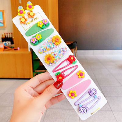 12 bucăți/set fete noi, drăguțe, colorate, flori de desene animate, agrafe de păr pentru copii, agrafe minunate pentru păr, accesorii de păr la modă