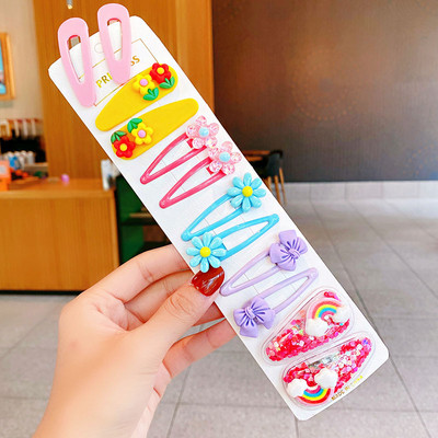 12 bucăți/set fete noi, drăguțe, colorate, flori de desene animate, agrafe de păr pentru copii, agrafe minunate pentru păr, accesorii de păr la modă