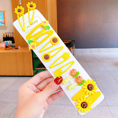 12 bucăți/set fete noi, drăguțe, colorate, flori de desene animate, agrafe de păr pentru copii, agrafe minunate pentru păr, accesorii de păr la modă