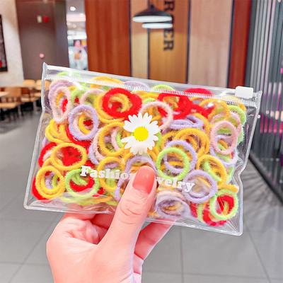 100PCS/Set Šarena mala elastična gumica za kosu za djevojčice, dječji konjski rep, gumica za kosu, gumica, modni dodaci za kosu